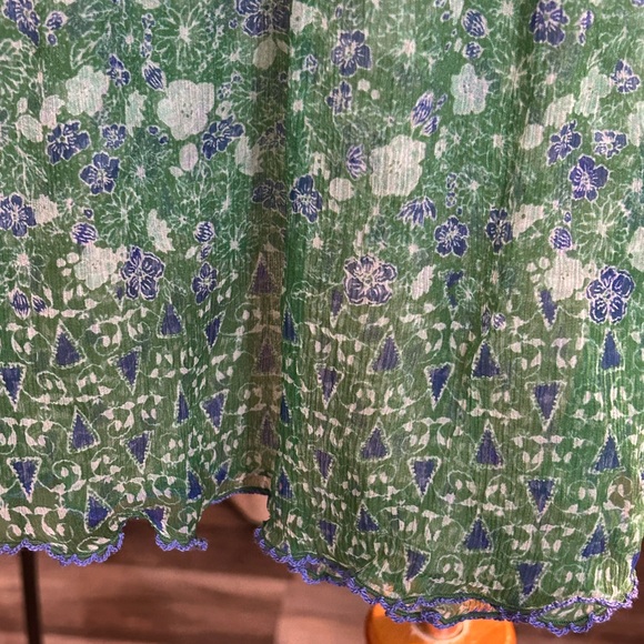 Poupette St. Barth Green and Blue Long Sleeve Dress - Picture 9 of 15